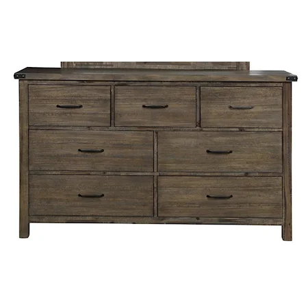 Rustic Dresser with Felt-Lined Top Drawers